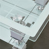Rectangle Glass Coffee Table with Stroage Modern Living Room Furniture Chrome