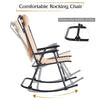 Folding Garden Rocking Lounge Chair w/Shade Canopy Beach Chair Rocker Patio