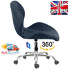 Fabric Cushioned Computer PC Desk Office 360° Swivel Chair Chrome Legs Adjustabl