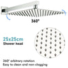 Concealed Thermostatic Shower Mixer Square Chrome Bathroom Twin Head Valve Set