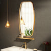 Wall Mount Hanging Mirror Full Length Beauty Makeup Mirror Gold Frame Adjustable