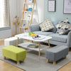 Linen Fabric Padded Stool Bench Footstool Pouffe Living Room Bedroom Footrest