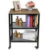 3-Tier Kitchen Trolley Microwave Cart Stand Shelves Storage Wooden Utensils Rack