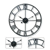 Large Wall Clock Roman Numerals Indoor Giant Open Face Metal 40CM Round Modern