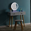 LED White Dressing Table Makeup Desk with Stool Bedroom Furniture Modern Gift