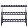 3 TIER 100% NATURAL BAMBOO SHOE RACK ORGANISER STAND STORAGE SHELF UNIT GREY