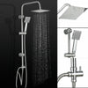 Adjustable Chrome Shower Slider Riser Rail Bar Kit Set Twin Head & Hose Holder