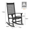 Outdoor Rocking Chair Wooden Frame Porch Chair Garden Balcony Backyard Black