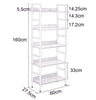 5Tier Storage Rack Bookcase Shelving Unit Display Storage Shelf Metal Wood White