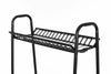 Two Tier Vintage Style Black Steel Clothes Rack with Two Storage Shelves