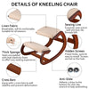 Ergonomic Kneeling Chair Velvet Office Chairs Home Rocking Posture Stool Wood