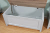 Grey Oak Ottoman Storage Chest Toy Chest Blanket or Bedding Box Safety Hinge