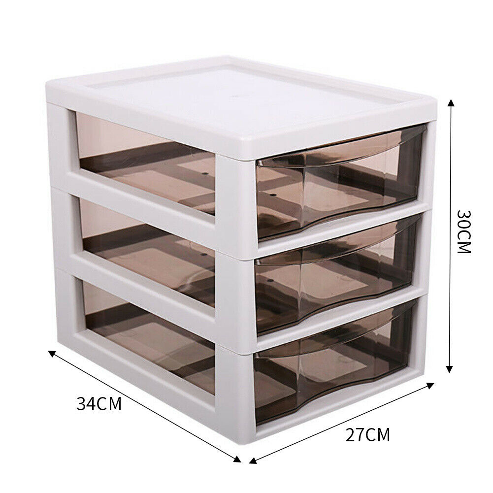 Cosmetic Make Up 2-3 Drawer Desk Table Tidy Storage Box Plastic Organiser Holder