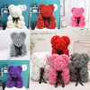 Rose Bear 25cm 40cm Foam Flower Teddy Christmas Valentine Birthday Gift + Box