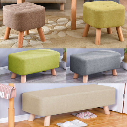 Ottoman Stool Solid Wood Stools Window Bench Hallway Shoes Seat Chair Footstool