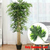 20X Plastic Artificial Bamboo Leaves Tree Branch Green Plants Indoor Outdoor UK