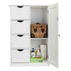 Wooden 4 Drawers Bathroom Bedroom Laundry Storage Cupboard Cabinet Standing Unit