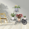 4 Tier Garden Plant Flower Pot Succulent Stand Rack Metal Holder Shelf Black