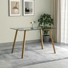 120cm Rectangle Clear Glass Top Dining Table Modern Kitchen Family Dinner Table