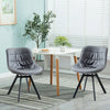 2 pcs Faux Leather Dining Chairs Metal Legs Soft Padded Seat Living Room Office