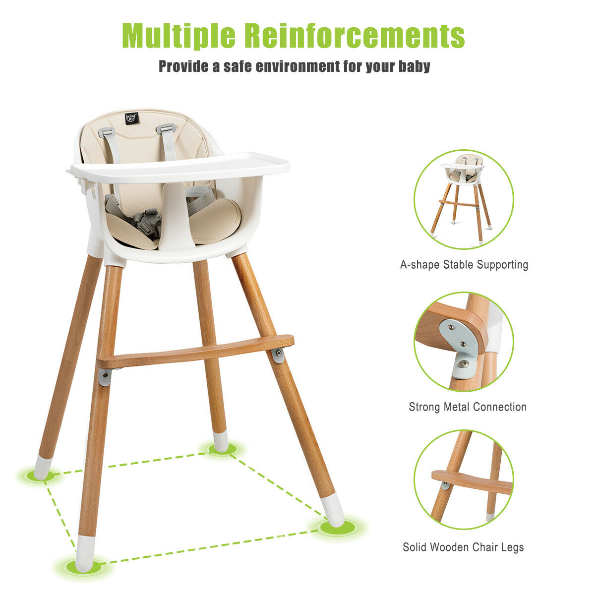 Multiple high outlet chair table