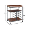 3 Tier Bar Kitchen Drinks Serving Trolley Rolling Wine Bottles/Cup Storage Rack