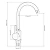 Modern Kitchen Taps Single Lever Tap Mixer Basin Mono Black Swivel Spout Faucet