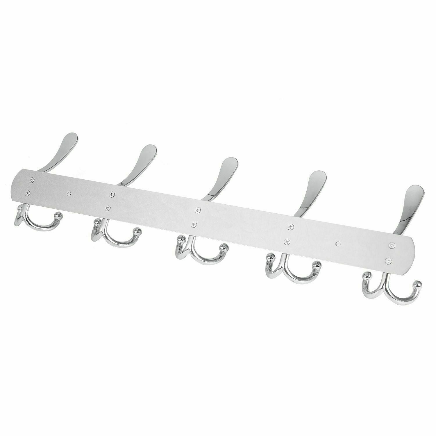 15 Hooks Coat Clothes Door Holder Rack Hook Wall Mounted Hanger Stainless Steel