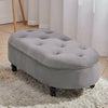 Velvet Button Top Seat Bench Footrest with Legs/Feet Easy to Assemble Footstool