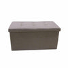 FAUX LEATHER FOLDING OTTOMAN STORAGE STOOL BOX POUFFE FOOT REST SEAT CUSHION