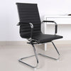 High Back PU Leather Office Chair Cantilever Chrome Base Meeting Room Armchair