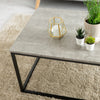 Industrial Coffee Table Rectangular Metal Frame Grey Modern Portable Living Room