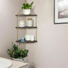 Rustic Hanging Swing Corner Shelves Solid Wood Rope Ladder Floating Shelf Unit