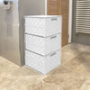 3 Drawer Storage Cabinet for Bedroom, Bathroom Unit, White-L30.5 x W30.5 x H61cm