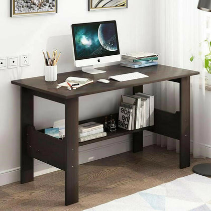 Computer Desk Home Office Study Writing Table Workstation Lower Shelf Furniture