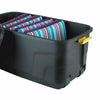Strata 145 Litre Plastic Storage Trunk Wheels Black Home Storage Box
