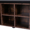 Hallway Shoe Bench Cabinet Cushioned Rustic Wood Shoes Organizer Rack Cupboard