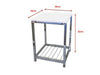 Bathroom Stool/Dressing Stool-White Top & Silver Base-WST06W