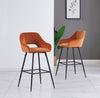 2X Bar Stools Fabric Breakfast Chairs Padded Seat Metal Leg Black Dining Kitchen