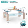 Glass Coffee Table With Storage Modern Living Room Furniture Tea Coffee Table