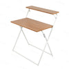 2-Tire Folding Computer Desk Laptop PC Desk Study Workstation Office Table Oak