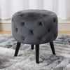 Button Ottoman Footstool Velvet Round Pouffe Stool Upholstered Change Shoe Chair