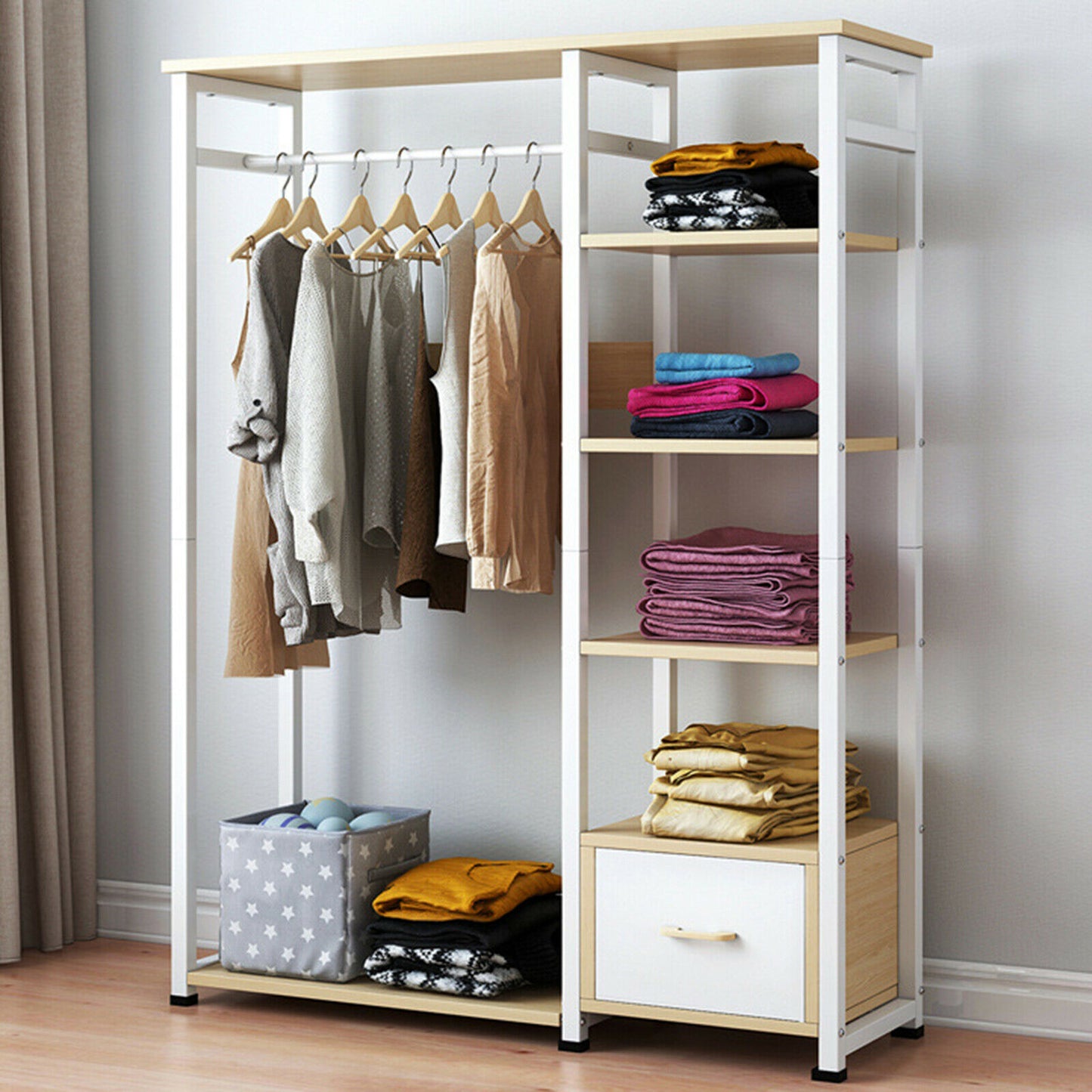 Clothes Rail Rack Garment Heavy Duty Hanging Display Stand Shoe Storage Shelves