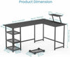 L-Shaped Computer Corner Desk PC Table Workstation Home Office Study Furniture