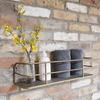 Metal Wall Shelf Industrial Lightweight Display Shelving Unit 55cm Storage Gold