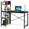 Computer Desk Study PC Table Gaming Desk Bookshelf Metal Frame for Home Office