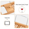 Bath Caddy Tray Bamboo Bathtub Organizer Tablet Holder Adjustable Bamboo