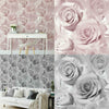 Reverie Wallpaper Floral Flower Rose Pink Grey Lilac Blush Silver Soft Light 3D