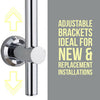 Keenware Chrome Shower Riser Rail With Push Button Adjustable Bracket; 700mm