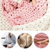 LUXURY CHUNKY CABLE KNIT HAND-WOVEN SOFA BED CHAIR BLANKET THROW